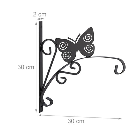 2x Holder for hanging basket with butterfly