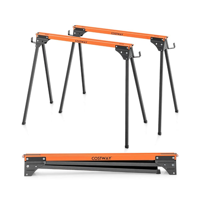 2 x sawhorse work trestle foldable scaffolding trestle can hold up to 500 kg 96.5 x 47 x 76 cm