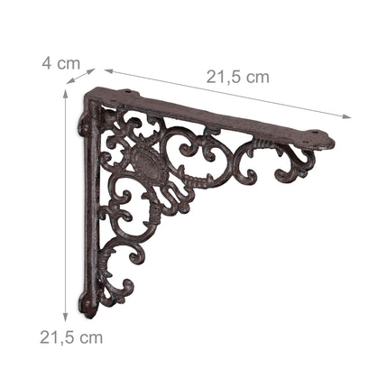 2x shelf bracket forged in cast iron