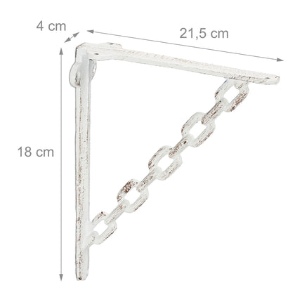 2x shelf bracket in cast iron with chain
