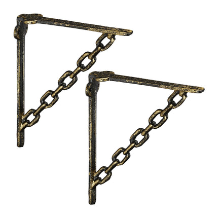 2x shelf bracket in cast iron with chain