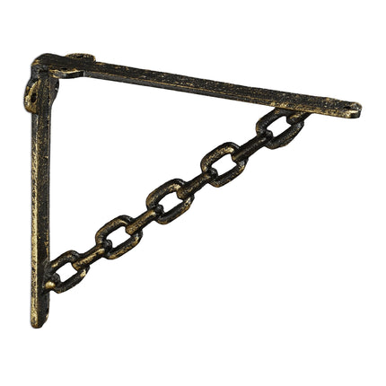 2x shelf bracket in cast iron with chain