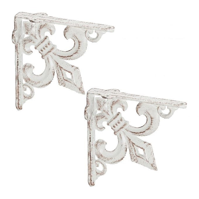 2x shelf bracket with French lily cast iron