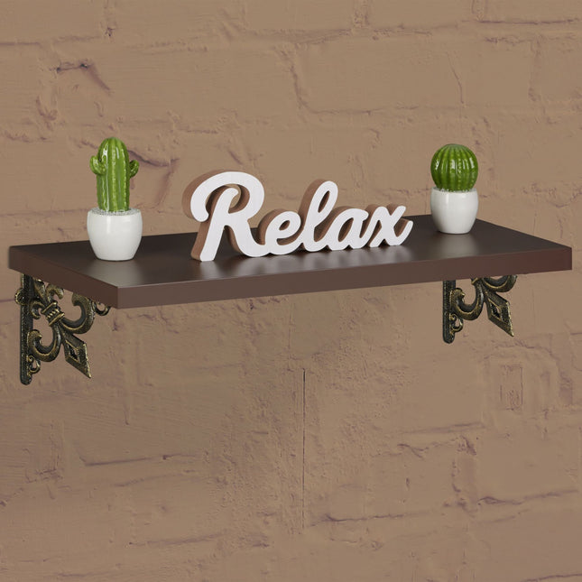 2x shelf bracket with French lily cast iron