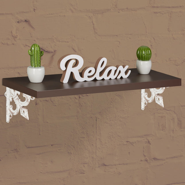 2x shelf bracket with French lily cast iron