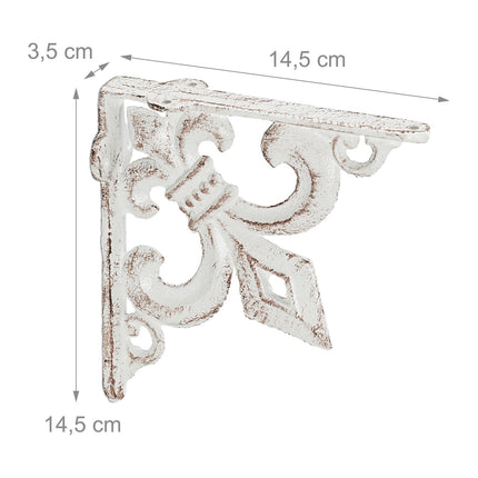2x shelf bracket with French lily cast iron