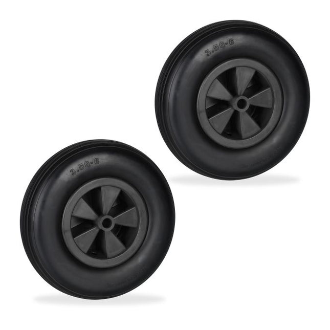 2x wheelbarrow wheels 3.50-6 in black