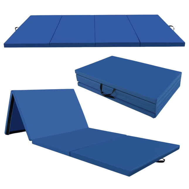 300 x 117 x 5 cm zachte vloermat gymnastiekmat opvouwbare gymnastiekmat van kunstleer blauw