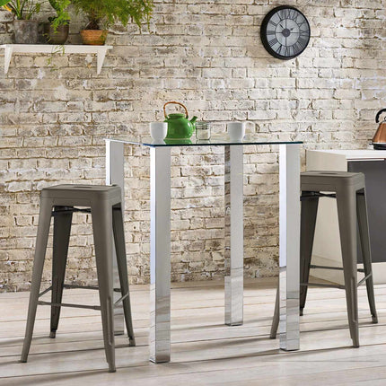 30 Inch Metal Bar Stools, Set of 4, Black, Stackable