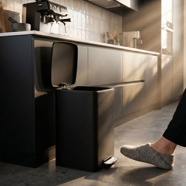 30L Black Pedal Bin with Soft-Close Lid