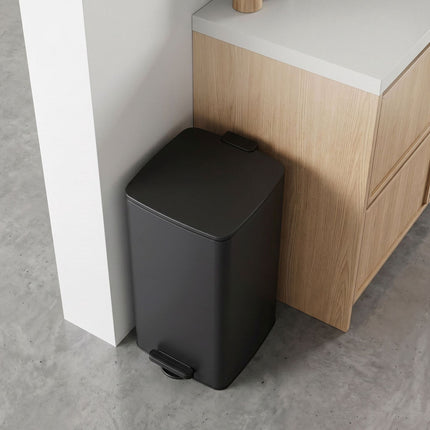 30L Black Pedal Bin with Soft-Close Lid