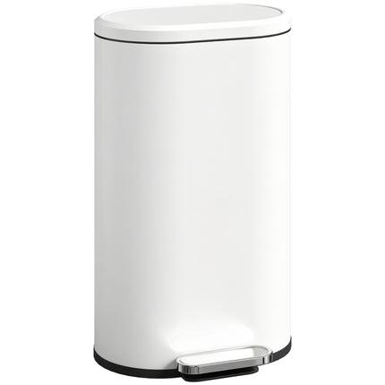 30L Kitchen Pedal Bin, Soft-Close Lid, Cream White