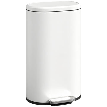 30L Kitchen Pedal Bin, Soft-Close Lid, Cream White