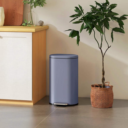 30L Kitchen Pedal Trash Can, Soft-Close Lid, Gray