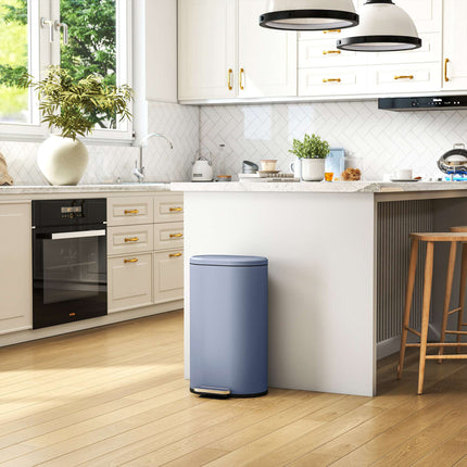 30L Kitchen Pedal Trash Can, Soft-Close Lid, Gray