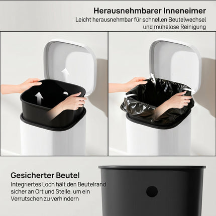 30L Metal Kitchen Bin with Soft-Close Lid & Pedal
