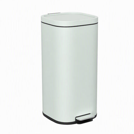 30L Metal Kitchen Trash Can, Soft-Close Lid, Green