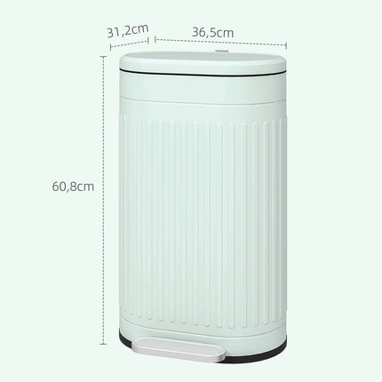 30L Metal Pedal Bin, Soft-Close, Removable Inner Bucket