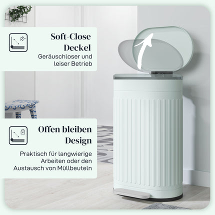 30L Metal Pedal Bin, Soft-Close, Removable Inner Bucket