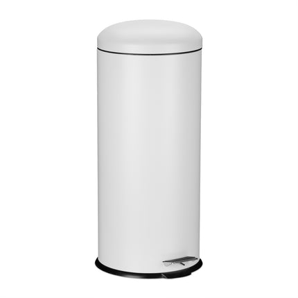 30L Metal & Plastic Kitchen Bin, Foot Pedal