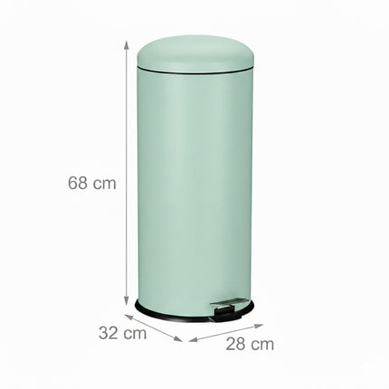 30L Metal & Plastic Pedal Kitchen Bin
