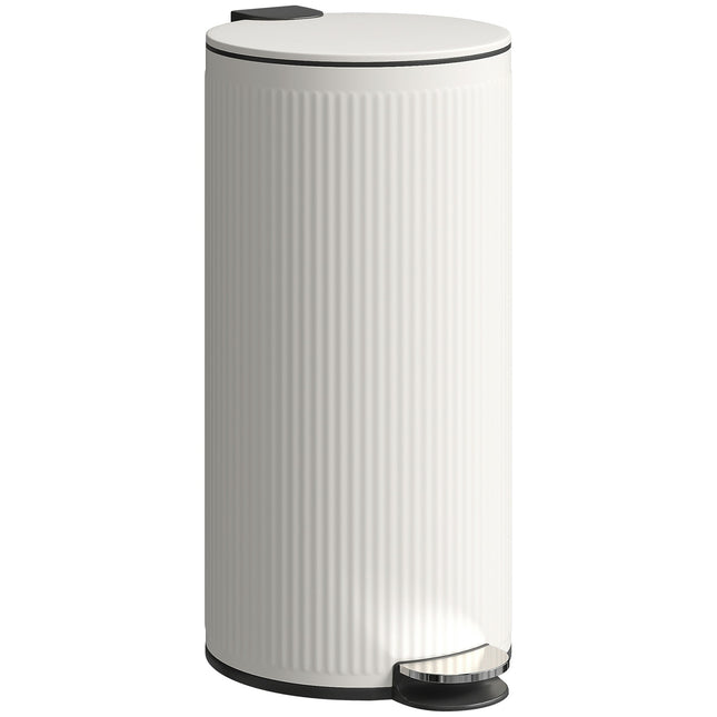 Pedaalemmer 30L met soft-close deksel, zwart metaal