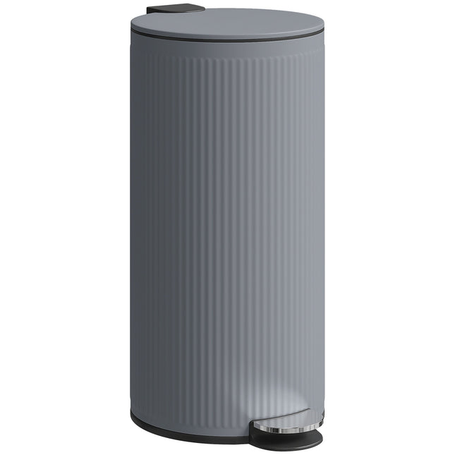 Pedaalemmer 30L met soft-close deksel, zwart metaal