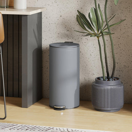 30L Pedal Bin with Soft-Close Lid, Black Metal