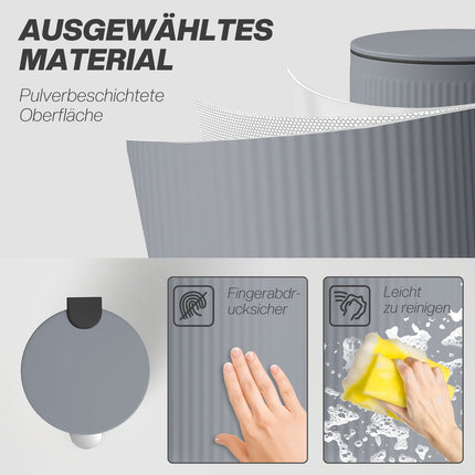 30L Pedal Bin with Soft-Close Lid, Black Metal