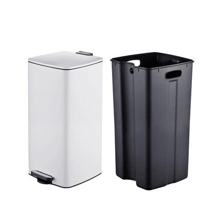 30L White Pedal Bin with Soft-Close Lid