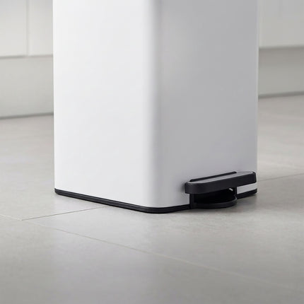30L White Pedal Bin with Soft-Close Lid