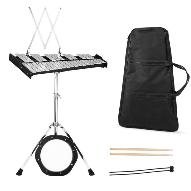 30 Note Xylophone with Mallets & Drumsticks & Height Adjustable Stand Glockenspiel Set