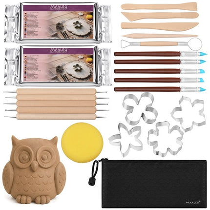 30-Piece Self-Hardening Clay Sculpting Kit