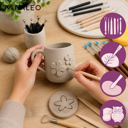 30-Piece Self-Hardening Clay Sculpting Kit