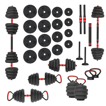 30kg Adjustable Dumbbell Weight Set, 6-in-1