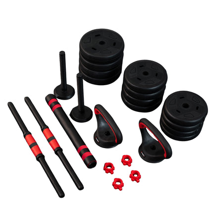 30kg Adjustable Dumbbell Weight Set, 6-in-1