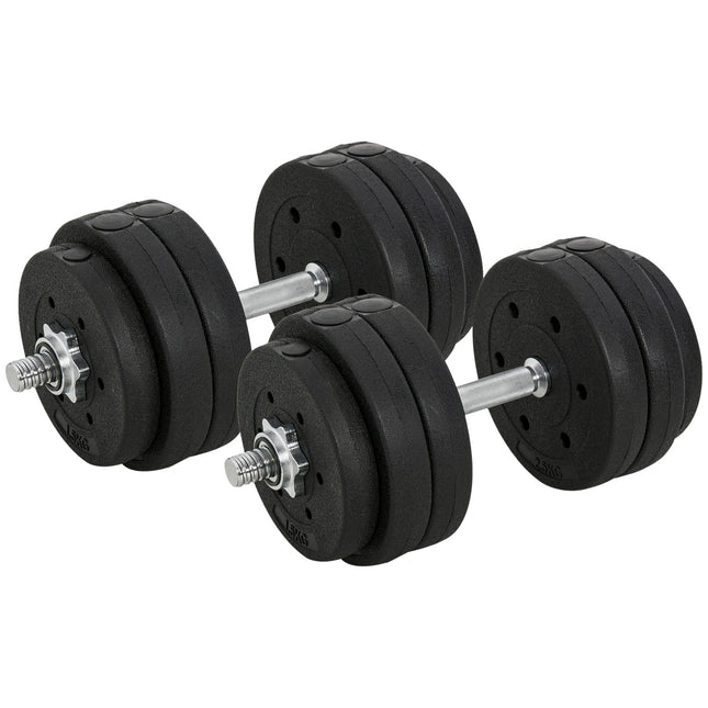 30 kg dumbbell set in steel, strength training for home and gym