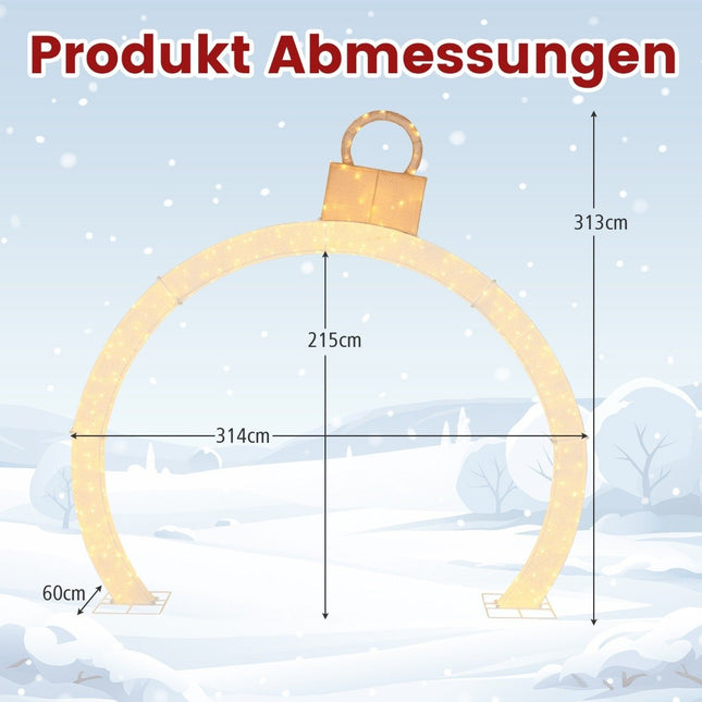 313cm High Christmas Arch with Lights Christmas Archway Large Christmas Decoration