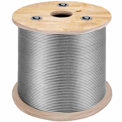 3/16 In 7x19 304 Stainless Steel Wire Rope, 500 Ft