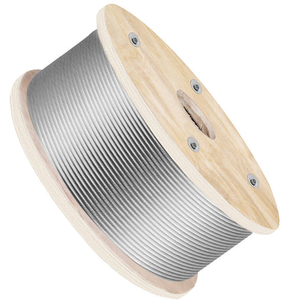 316 Stainless Steel Wire Rope, 3/16 in x 500 ft, 1x19