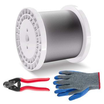 316 Stainless Steel Wire Rope Kit, 1/8 in 1000 ft, Cutter