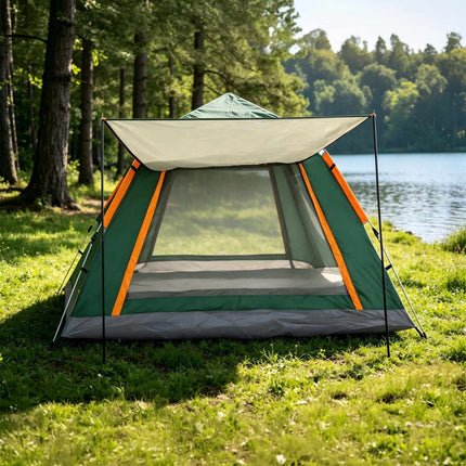 3-4 Person Quick-Setup Tent with Awning & UV Protection