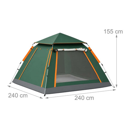 3-4 Person Quick-Setup Tent with Awning & UV Protection