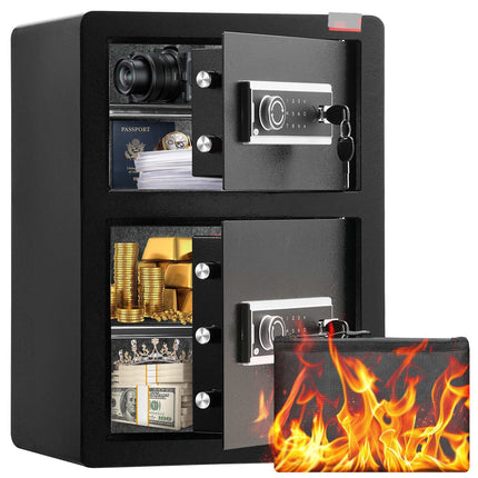 3.5 Cu Ft Double-Door Safe, Keypad and Key Lock