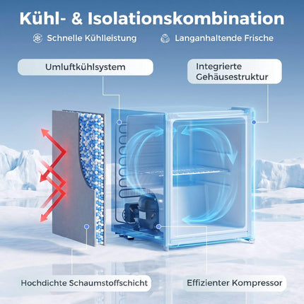 35L Compact White Mini Freezer, Adjustable Thermostat