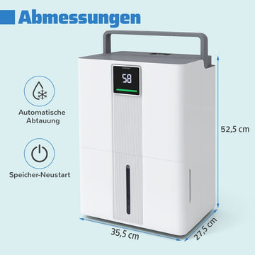 35L/Day Home Dehumidifier, 3 Modes, Quiet, White