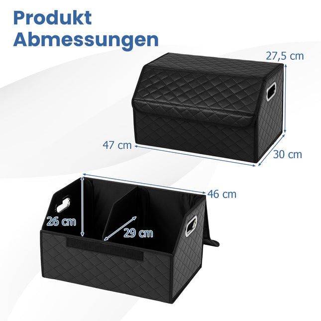 35L Foldable Car Trunk Organizer with Lid & Divider
