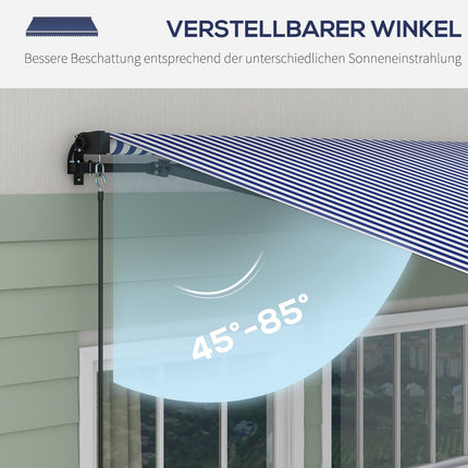 Aluminum Blue & White Wall Awning, 3.5 x 3 m Sun protection