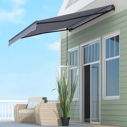 Aluminum Blue & White Wall Awning, 3.5 x 3 m Sun protection