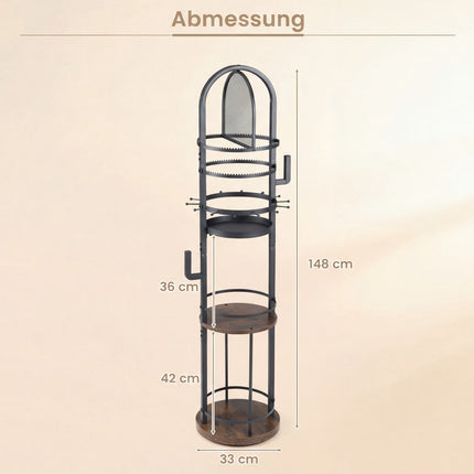 360 Rotating Jewelry Organizer with Earring & Necklace Holders
